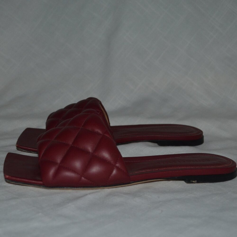 $1350 37 6.5 Bottega Veneta Lido Burgandy Slipper Woven Leather Sandals … - Picture 2 of 12